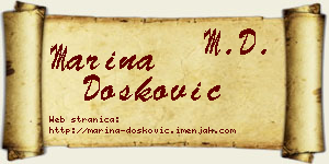 Marina Dosković vizit kartica